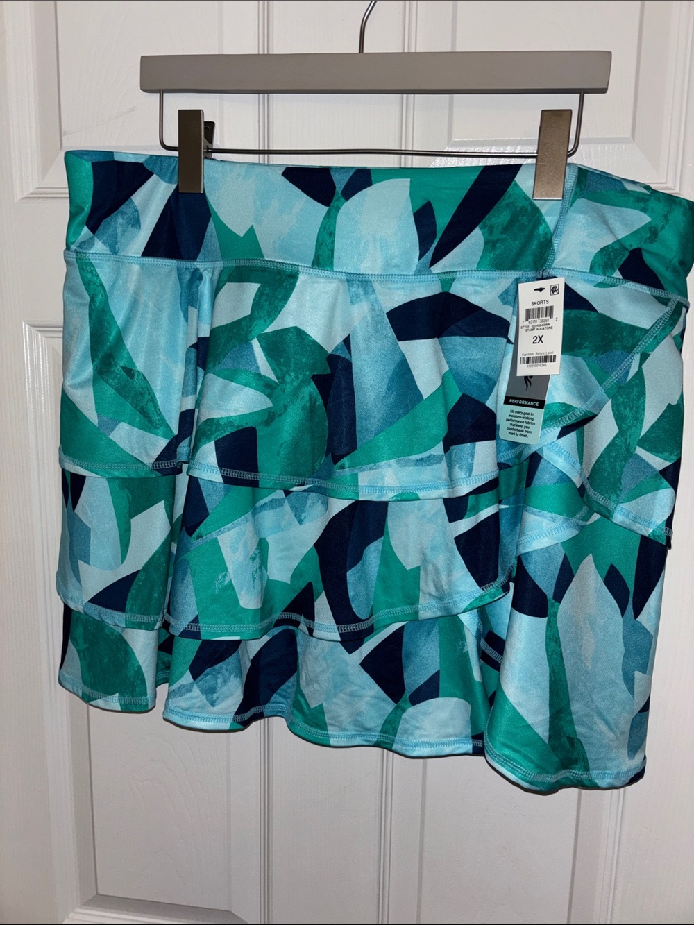 Ideology Teal, Aqua & Navy Tiered Ruffle Skort